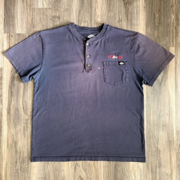 Vintage Gradient Sun Faded Worn WIP Workwear T-Shirt Size L Blue Dickies - Picture 1 of 5